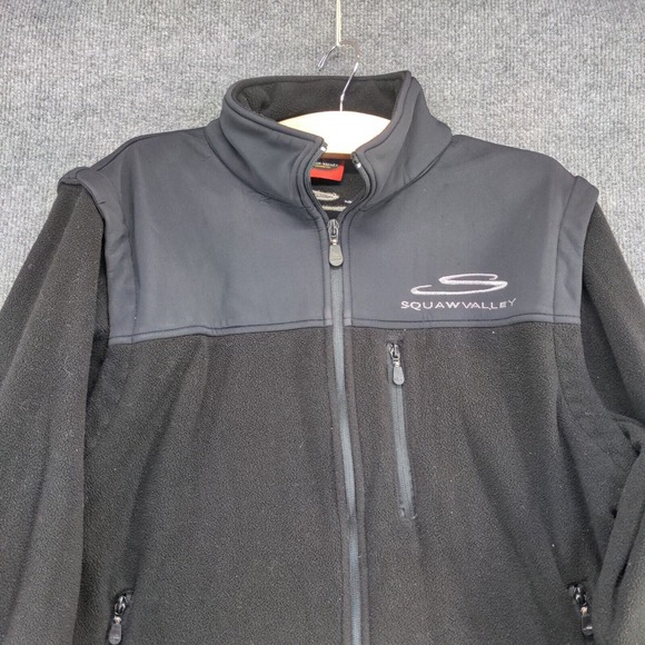 Squaw Valley Men's Zip Up Fleece Jacket Black Small Drawcord Hem Zipped Pockets - Picture 3 of 15